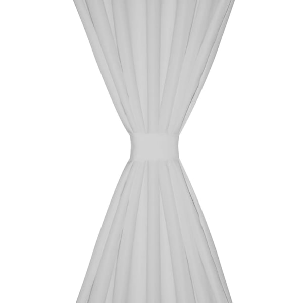 vidaXL 2-pack gardiner med öglor i vit microsatin 140 x 225 cm Vit