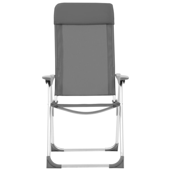 vidaXL Hopfällbara campingstolar 4 st aluminium grå grå