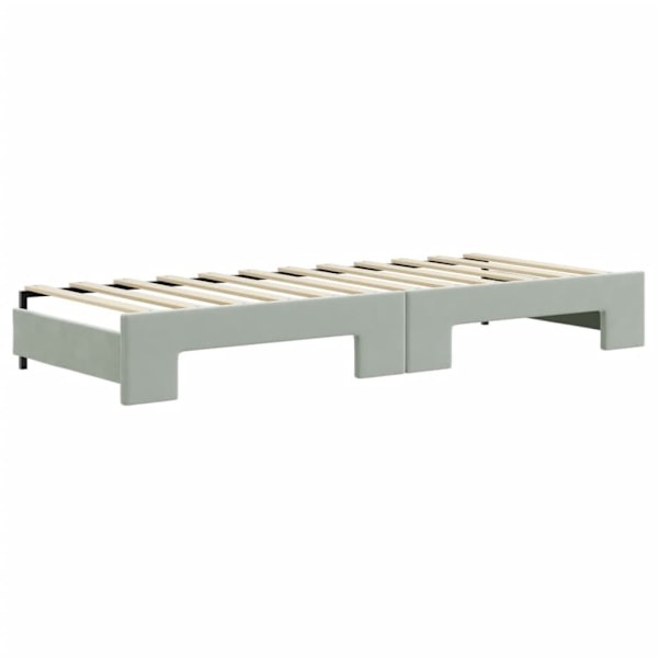 vidaXL Dagbädd utdragbar ljusgrå 80x200 cm sammet Grå