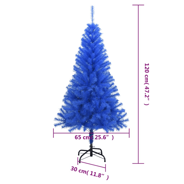 vidaXL Plastgran med fot blå 120 cm PVC Blå