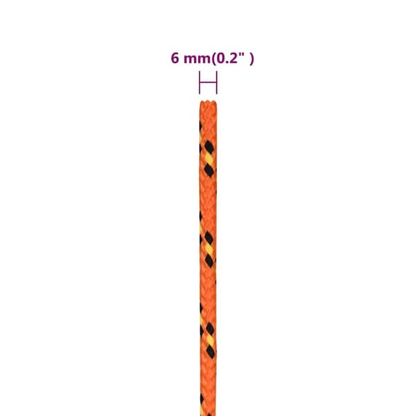 vidaXL Båtlina orange 6 mm 100 m polypropylen