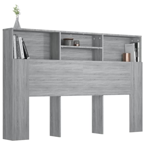 vidaXL Sänggavel med förvaring grå sonoma 160x19x103,5 cm Grå