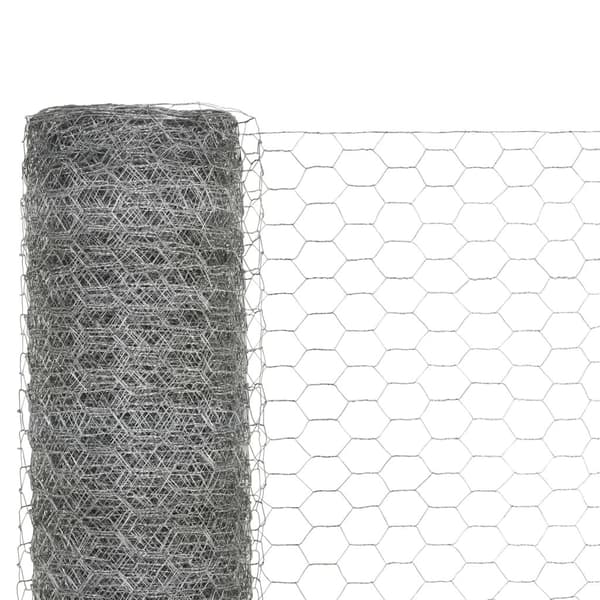 vidaXL Hönsnät galvaniserat stål 25x1,5 m silver Silver