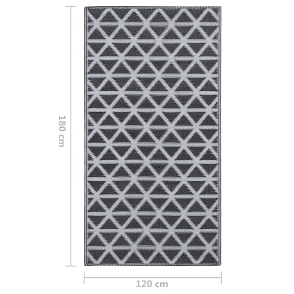 vidaXL Utomhusmatta ARAKIL svart 120x180 cm PP Svart