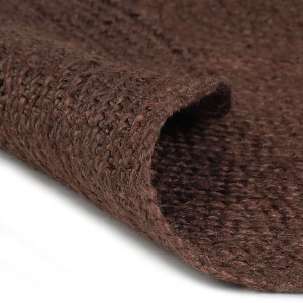 vidaXL Handgjord jutematta rund 90 cm brun Brun