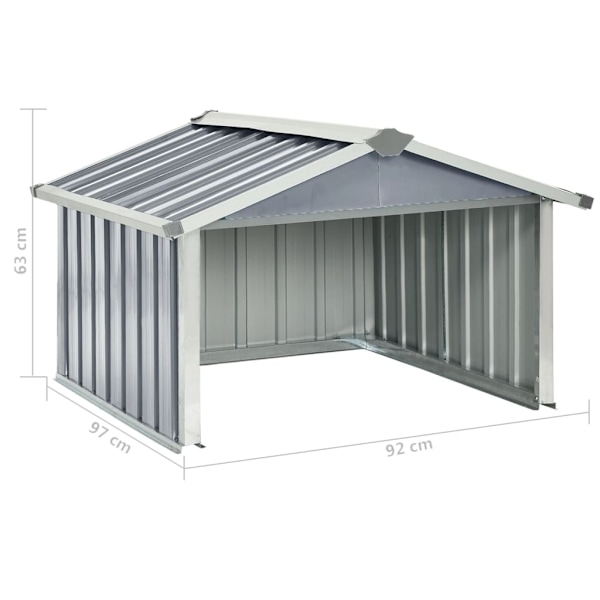 vidaXL Skjul för robotgräsklippare 92x97x63 cm galvaniserat stål grå grå