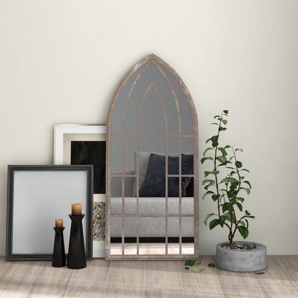vidaXL Spegel sandfärgad 100x45 cm järn för inomhusbruk Creme