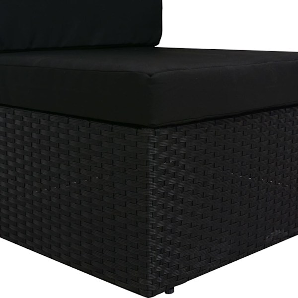 vidaXL Modulsoffa 2-sits konstrotting svart Svart