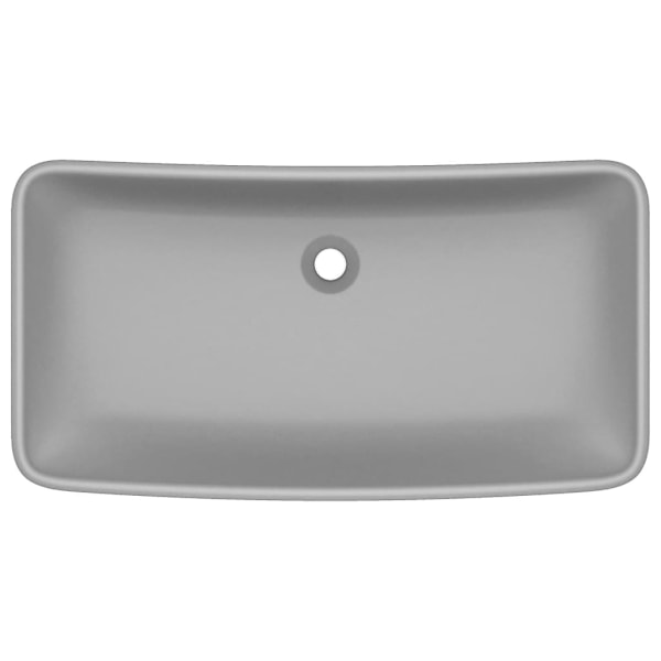 vidaXL Lyxigt rektangulärt handfat matt ljusgrå 71x38 cm keramik grå