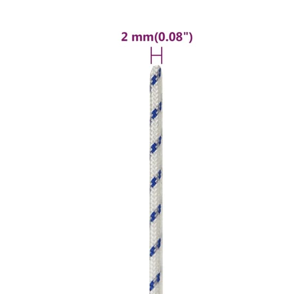 vidaXL Båtlina vit 2 mm 50 m polypropylen Vit