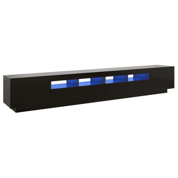 vidaXL TV-bänk med LED-belysning svart 260x35x40 cm Svart