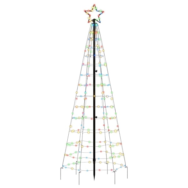 vidaXL LED julgran med spikar 220 LED flerfärgad 180 cm Flerfärgsdesign