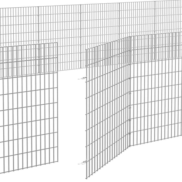 vidaXL Husdjursbur 48-panel 54x80 cm galvaniserat järn Silver