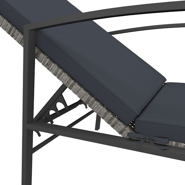 vidaXL Solsängar 2 st med bord konstrotting grå grå