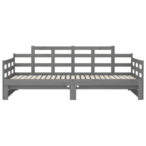 vidaXL Bäddsoffa grå massiv furu 2x(90x200) cm Grå