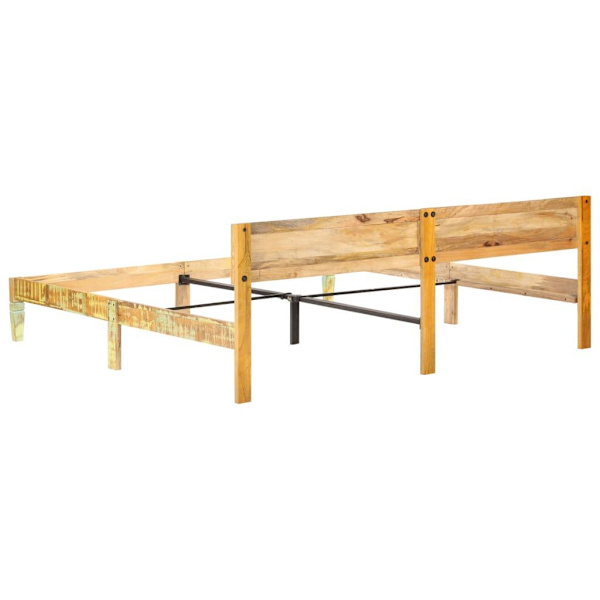 vidaXL Sängram massivt återvunnet trä 200x200 cm Brun