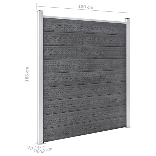 vidaXL Staketpanel WPC 699x186 cm grå grå