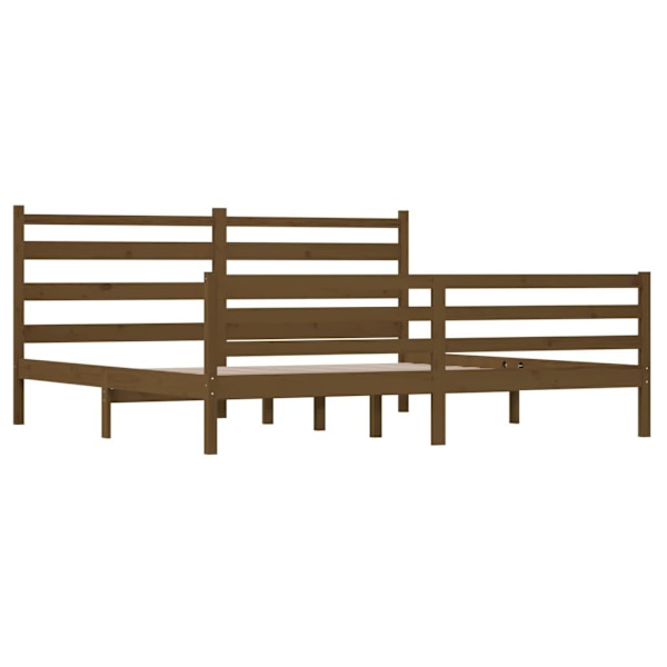 vidaXL Sängram massiv furu 200x200 cm honungsbrun Brun
