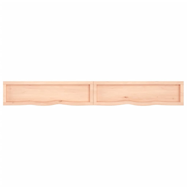 vidaXL Bänkskiva för badrum 220x30x(2-6) cm obehandlat massivt t Brun