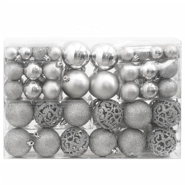 vidaXL Julgranskulor 111 delar silver polystyren Silver