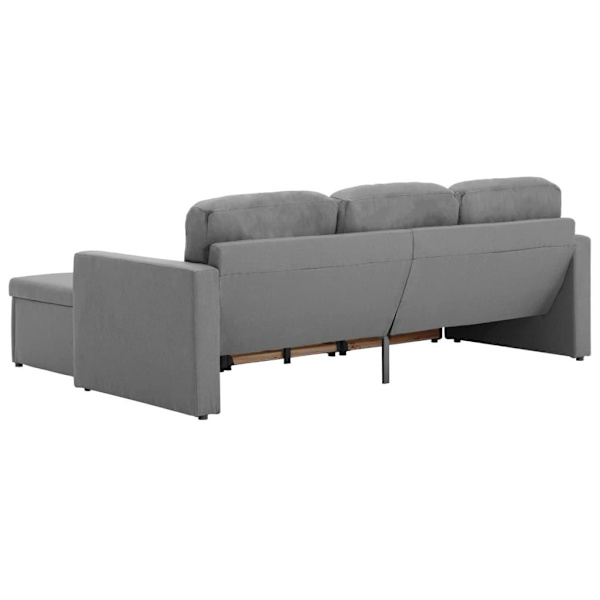 vidaXL Bäddsoffa modulär 3-sits ljusgrå tyg grå