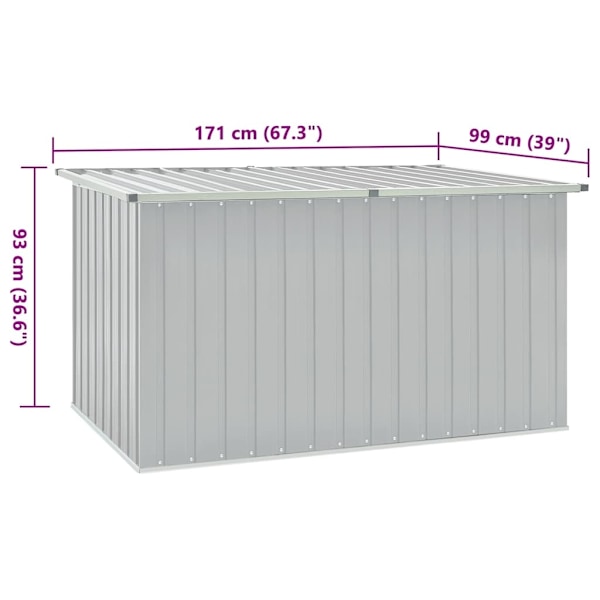 vidaXL Dynbox grå 171x99x93 cm grå