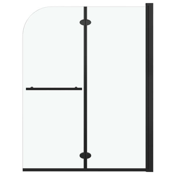 vidaXL Duschvägg fällbar 2 paneler ESG 95x140 cm svart Svart