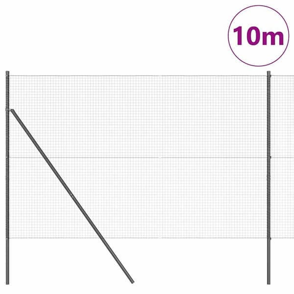 vidaXL Markfixerat Svetsat Stängsel 10 x 1,5 m (B x H) Grå