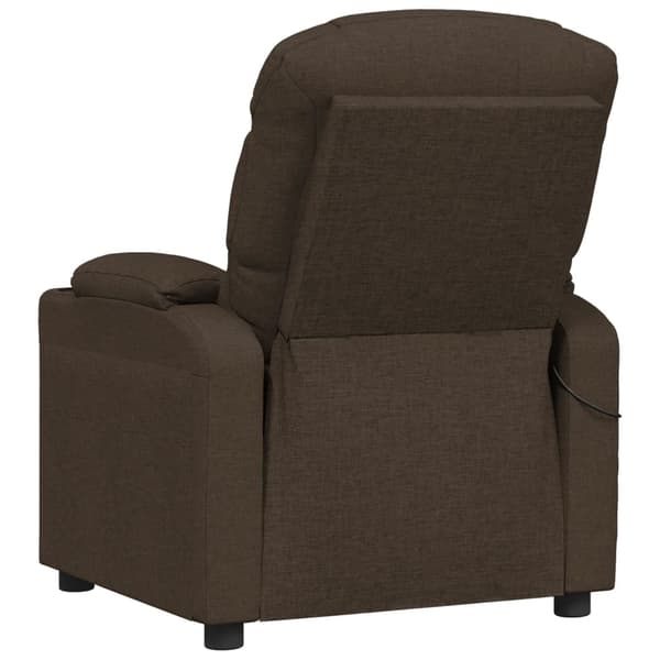 vidaXL Massagefåtölj mörkbrun tyg Brun