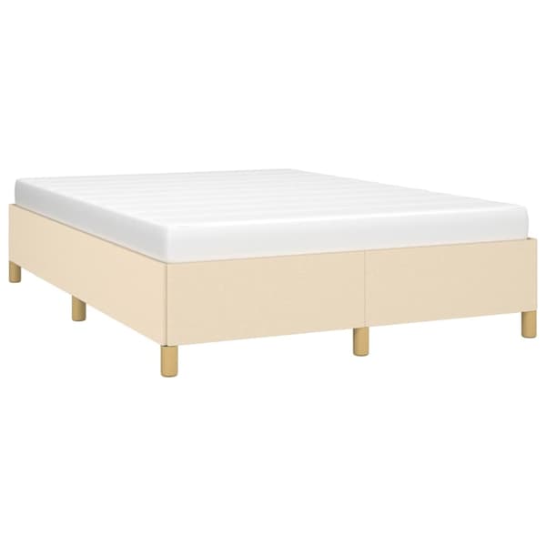 vidaXL Sängram gräddvit 140x190 cm tyg Kräm