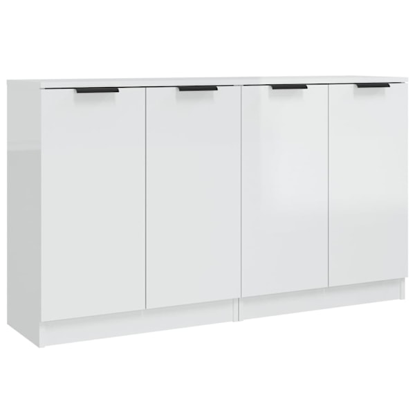 vidaXL Skänkar 2 st vit högglans 60x30x70 cm konstruerat trä Vit