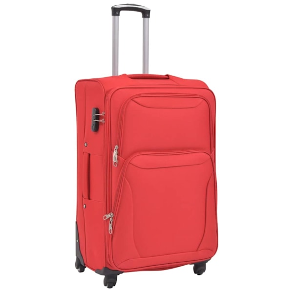 vidaXL Resväskor 3 st röd soft case Röd