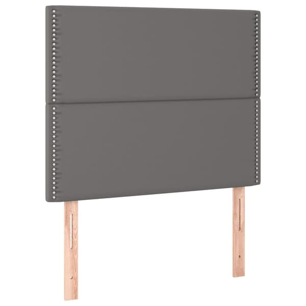 vidaXL Ramsäng med madrass grå 90x190 cm konstläder Grå