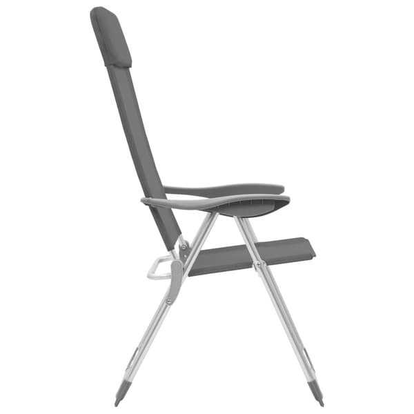 vidaXL Hopfällbara campingstolar 4 st aluminium grå grå