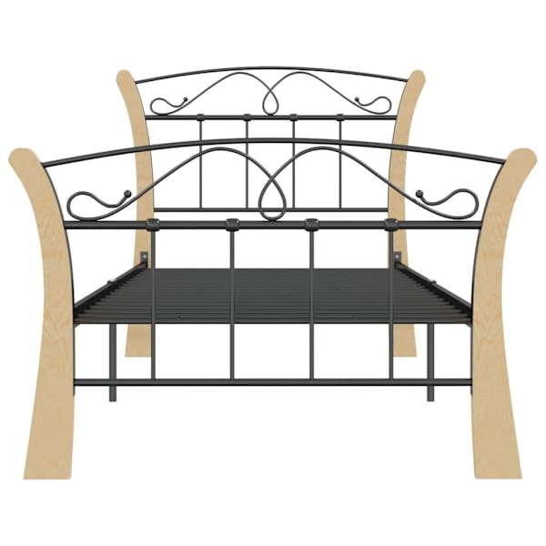 vidaXL Sängram utan madrass svart metall 90x200 cm Svart