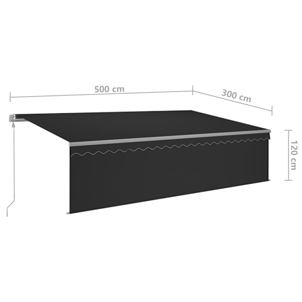 vidaXL Automatiserad markis rullgardin vindsensor LED 5x3m antracit Antracit