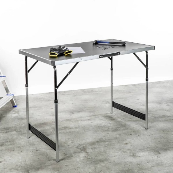 HI Hopfällbart bord 100x60x94 cm aluminium Svart