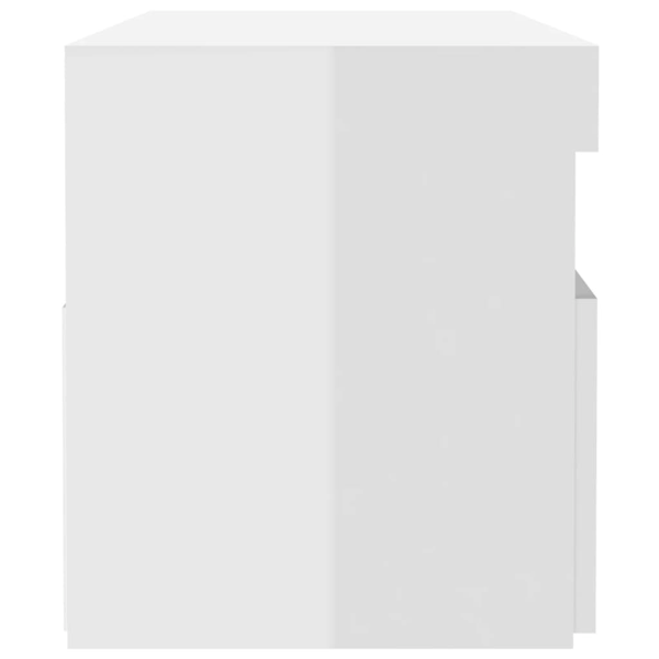 vidaXL Sängbord med LED-belysning vit högglans 60x35x40 cm Vit