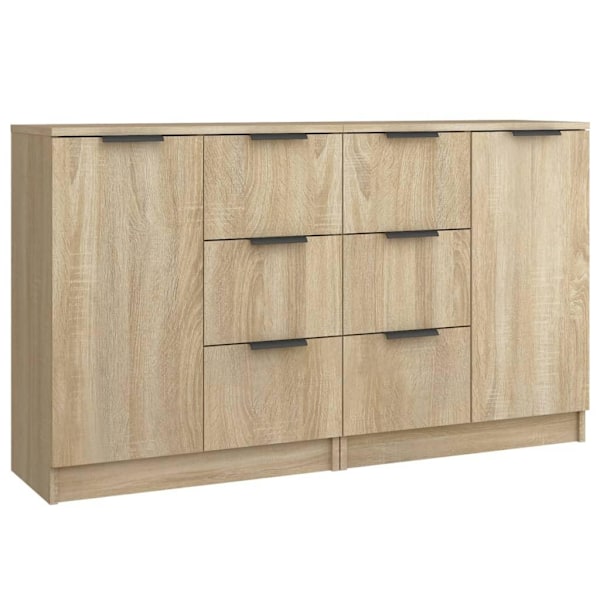 vidaXL Skänkar 2 st sonoma-ek 60x30x70 cm konstruerat trä Brun