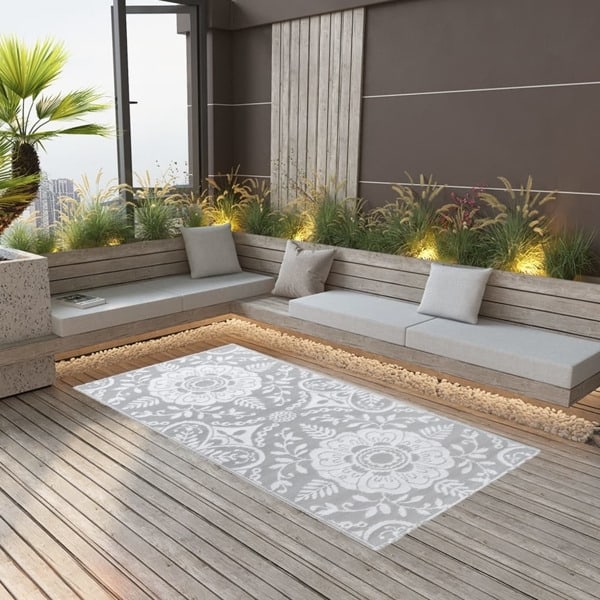 vidaXL Utomhusmatta ARAKIL ljusgrå 80x150 cm PP grå