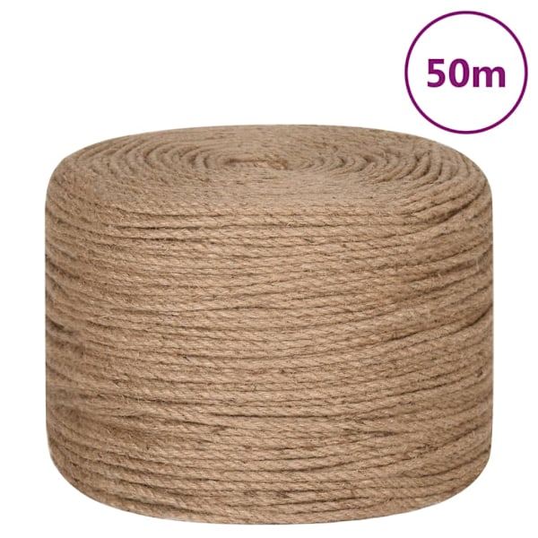 vidaXL Juterep 50 m lång 6 mm tjock