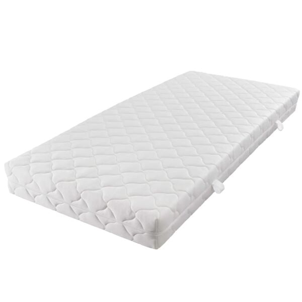 vidaXL Madrass med tvättbart överdrag 200 x 80 17 cm Vit