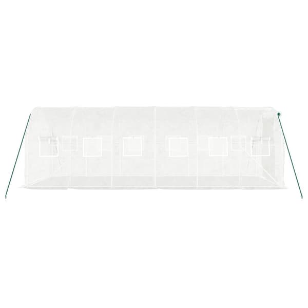 vidaXL Växthus med stålram vit 12 m² 6x2x2 m Vit