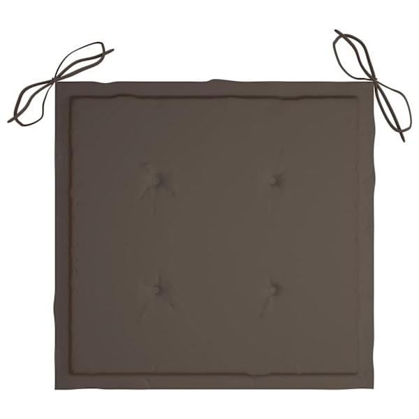 vidaXL Trädgårdsstolar 8 st med dynor massiv teak Taupe