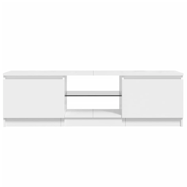 vidaXL TV-bänk med LED-belysning vit högglans 120x30x35,5 cm Vit