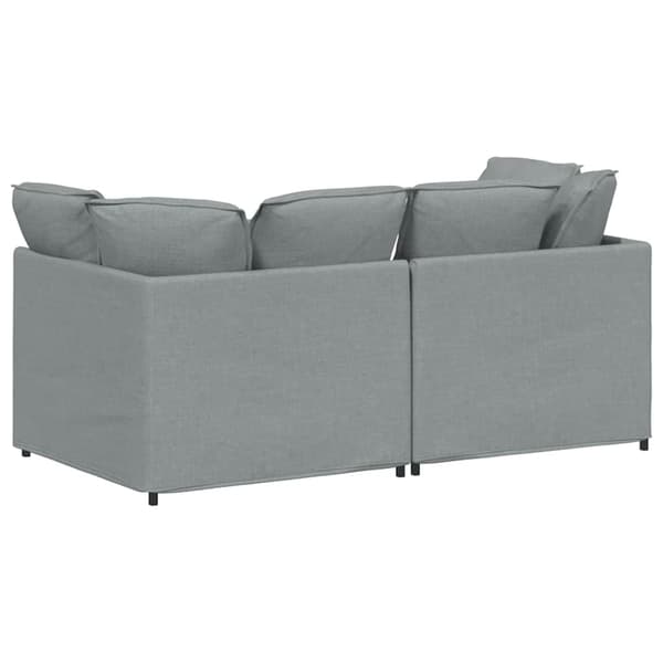 vidaXL Modulsoffa med dynor i tyg ljusgrå Grå
