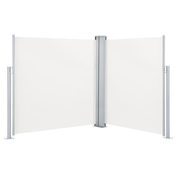 vidaXL Infällbar sidomarkis gräddvit 140x600 cm Creme