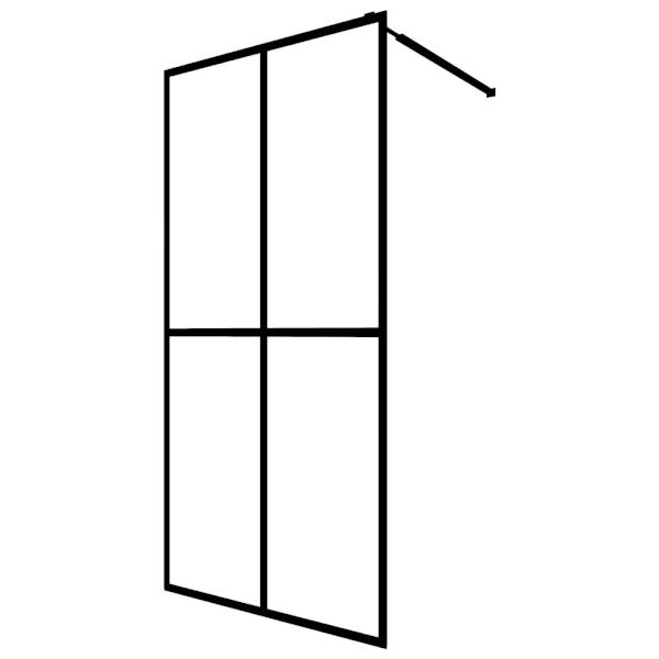 vidaXL Duschvägg till duschkabin härdat frostat glas 118x190 cm Svart