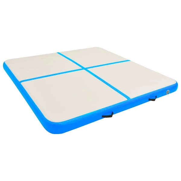 vidaXL Uppblåsbar gymnastikmatta med pump 200x200x20 cm PVC blå Blå