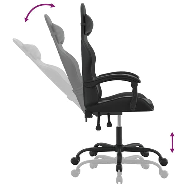 vidaXL Gamingstol svart konstläder Svart